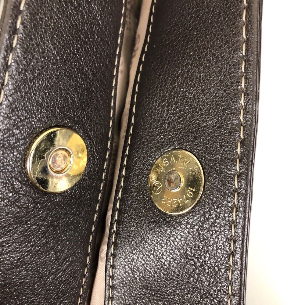 Michael Kors Brown Leather Hand Bag Chain Link & Leather Dual Shoulder Straps‎ - Picture 15 of 16